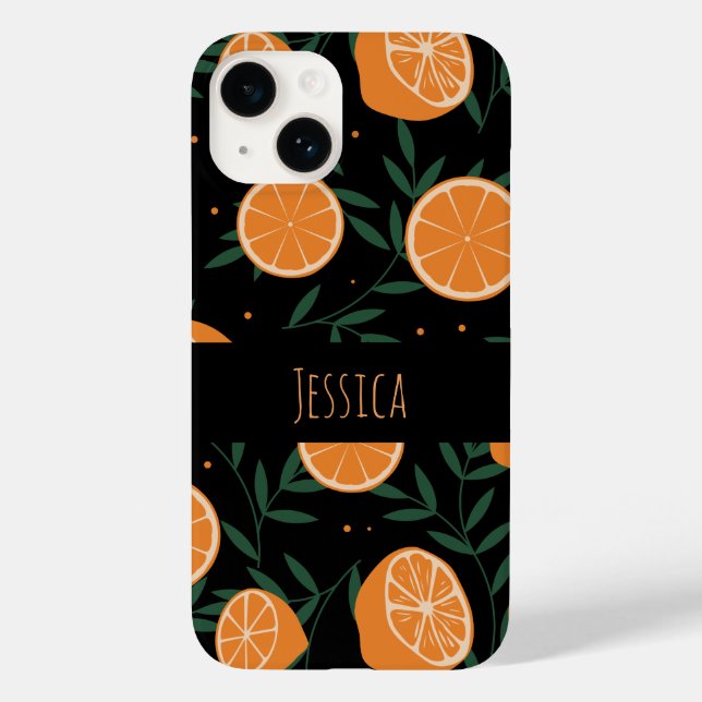 Coques Case-Mate iPhone Motif d'été personnalisé moderne aux fruits orange (Verso)