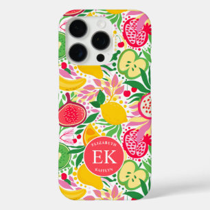 Coques iPhone 16 Pro Motif d'été pour le Monogramme de fruits tropicaux