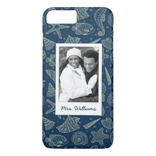 Coque iPhone 7 Plus Motif   d'habitants d'océan votre photo et nom