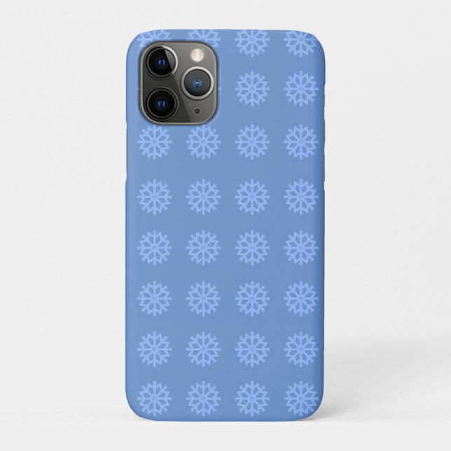 Coques Case-Mate iPhone Motif d'hiver bleu Snowflake (Dos)