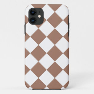 Case-Mate iPhone Case Motif diamant en blanc et Mocha Mousse