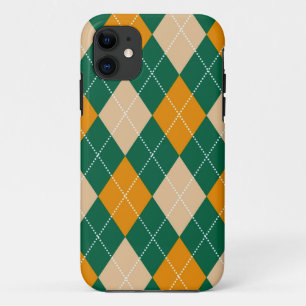 Case-Mate iPhone Case Motif diamant Jacquard de moutarde beige vert rétr