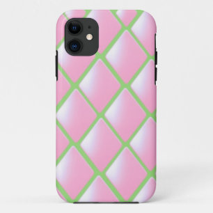Coque iPhone 11 Motif diamant matelassé rose