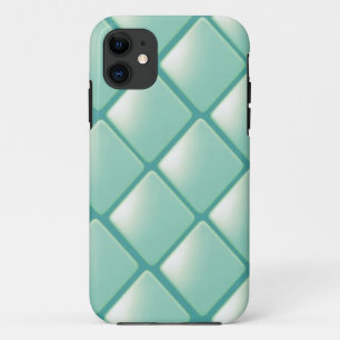Coque iPhone 11 Motif diamant matelassé sarcelle