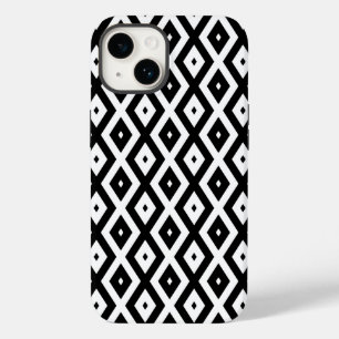 Coque Pour iPhone 14 Motif diamant noir et blanc