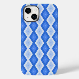Coque Pour iPhone 14 Motif diamant nuances de bleu