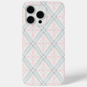 Coque iPhone 15 Pro Max Motif diamant pastel vert et rose