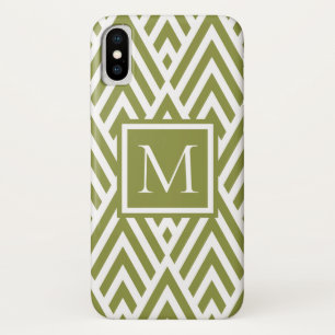 Case-Mate iPhone Case Motif diamant tendance Monogramme vert olive