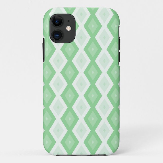 Coques Case-Mate iPhone Motif diamant vert pomme (Dos)