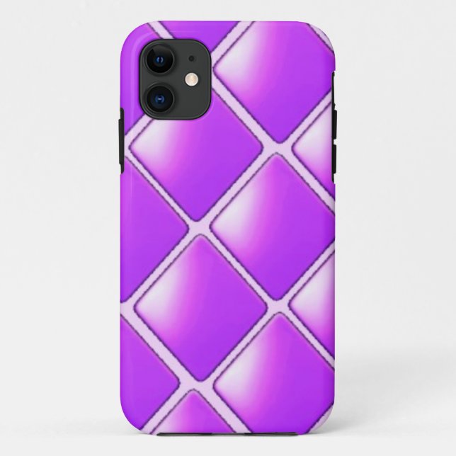 Coques Case-Mate iPhone Motif Diamant violet en gras (Dos)
