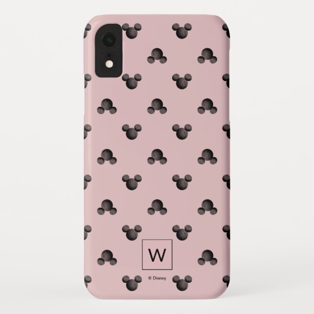 Coques Case-Mate iPhone Motif d'icône rose Mickey - Monogramme (Dos)
