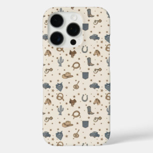 Coques iPhone 16 Pro Motif d'icônes western vintage