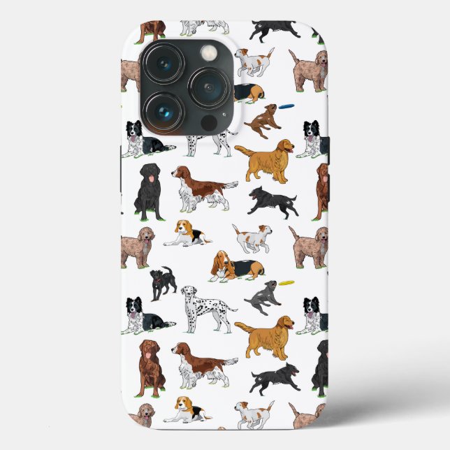 Coques Case-Mate iPhone Motif d'illustrations de chiens mignons (Verso)