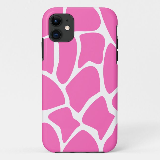 Coques Case-Mate iPhone Motif d'impression de girafe dans le rose lumineux (Dos)