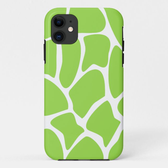 Coques Case-Mate iPhone Motif d'impression de girafe en vert de chaux (Dos)