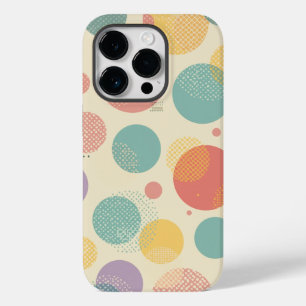 Coque Pour iPhone 14 Pro Motif d'impression tout-en-un Pastel Polka Dot Ret
