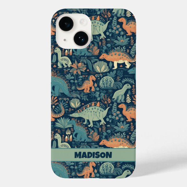 Coques Case-Mate iPhone Motif Dinosaur Texte personnalisé (Verso)