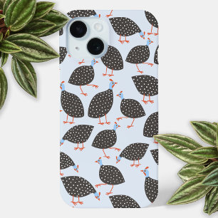 Coque Pour iPhone 15 Motif d'oiseaux de Guinée Fowl