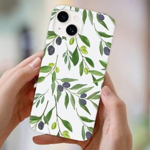 Coque Pour iPhone 14 Motif d'olive de campagne française à l'aquarelle 