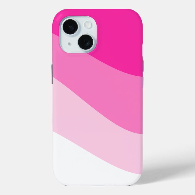 Coques Case-Mate iPhone Motif d'onde rose blanc Ombre (Verso)