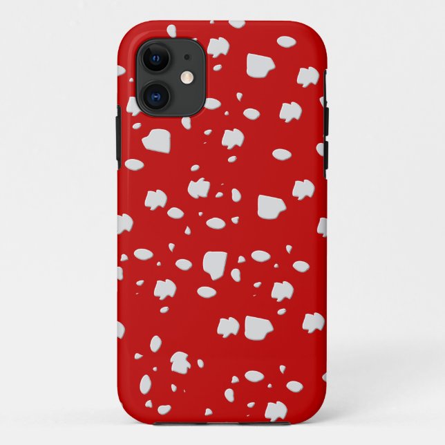 Coques Case-Mate iPhone motif dot avec champignon de tabouret rouge (Dos)