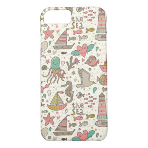 Coque iPhone 8/7 Motif drôle d'été avec des bateaux