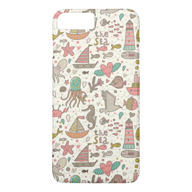 Coques Case-Mate iPhone Motif drôle d'été avec des bateaux (Dos)