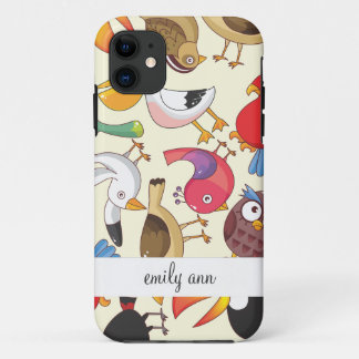 Coque iPhone 11 Motif drôle d'illustrations d'oiseaux