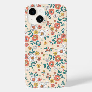 Coque Pour iPhone 14 Motif du jardin de fleurs de corail