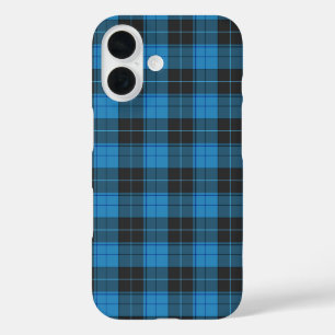 Coque Pour iPhone 16 Motif écossais simple en bleu foncé