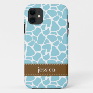 Coques Pour iPhone Motif élégant de la Girafe bleue
