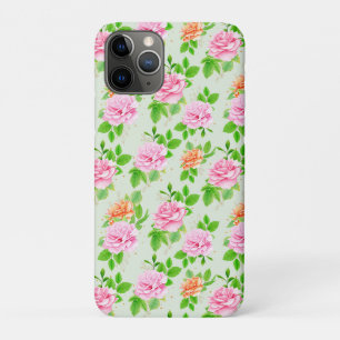 Case-Mate iPhone Case Motif élégant de roses florales et feuilles vertes