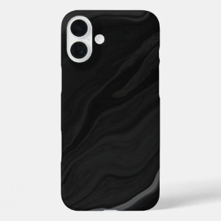 Coques iPhone 16 Plus Motif élégant en marbre de pierre noire