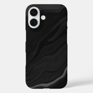 Coque Pour iPhone 16 Motif élégant en marbre de pierre noire