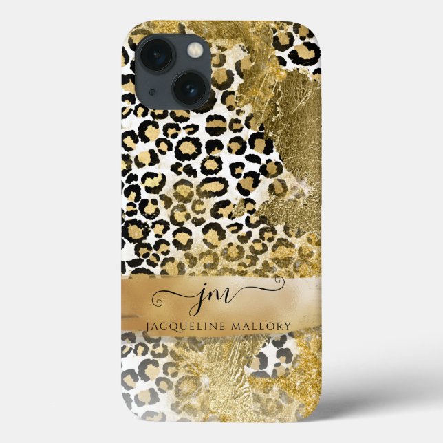 Coques Case-Mate iPhone Motif Empreinte de léopard de Parties scintillant  (Verso)