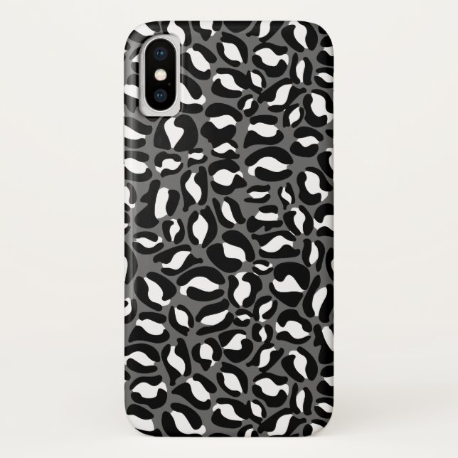 Coques Case-Mate iPhone Motif Empreinte de léopard Jungle monochrome (Dos)