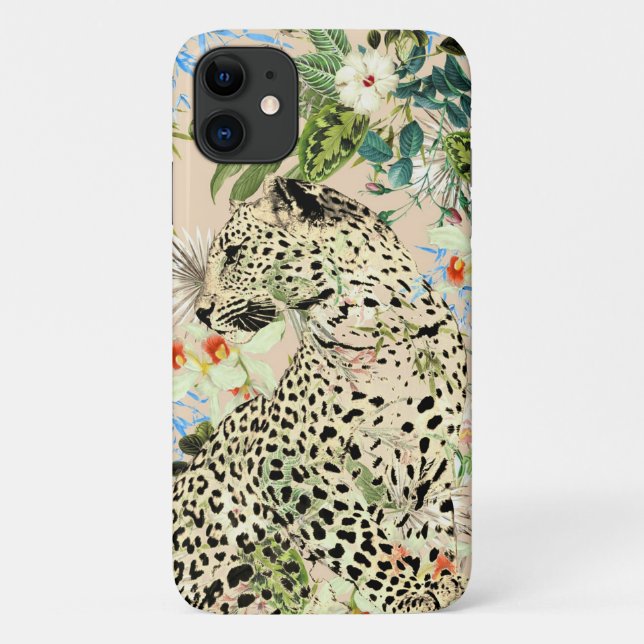 Coques Case-Mate iPhone Motif empreinte de léopard tropical (Dos)