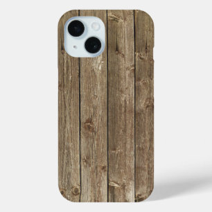 Coque Pour iPhone 15 Motif en bois Brown Zen élégant