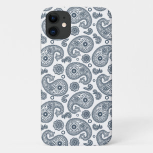 Case-Mate iPhone Case Motif en cachemire bleu foncé indien sur blanc