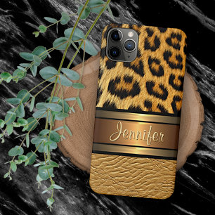 Case-Mate iPhone Case Motif en cuir d'or Faux Leopard personnalisé