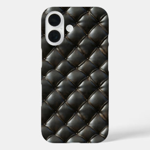 Coque Pour iPhone 16 Motif en cuir noir