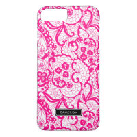 Motif en dentelle rose chaud Personnalisé iPhone 8