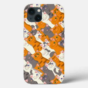Case-Mate iPhone Case Motif en diagonale du chat noir blanc gingembre