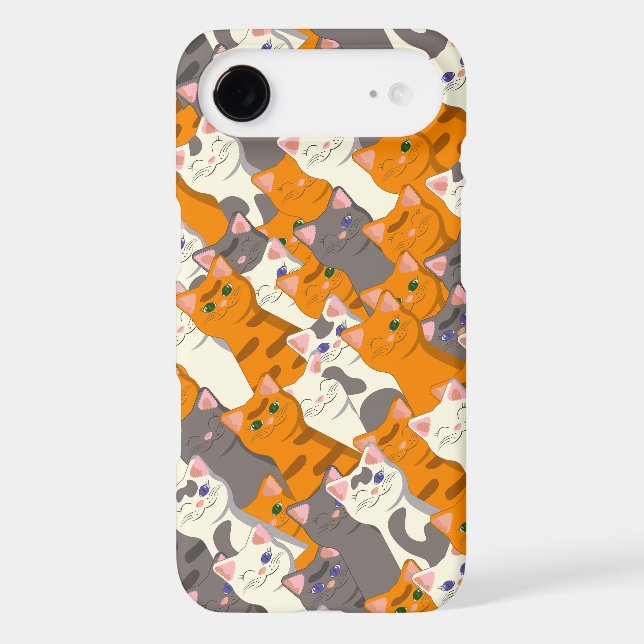 Coques Case-Mate iPhone Motif en diagonale du chat noir blanc gingembre (Verso)