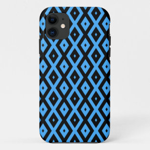 Case-Mate iPhone Case Motif en diamant bleu ciel et noir