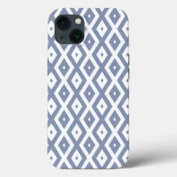 Motif en diamant bleu gris et blanc Coque-Mate iPh