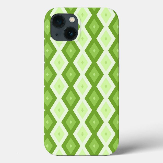 Coques Case-Mate iPhone Motif en diamant vert Chartreuse Coque-Mate iPhone (Verso)