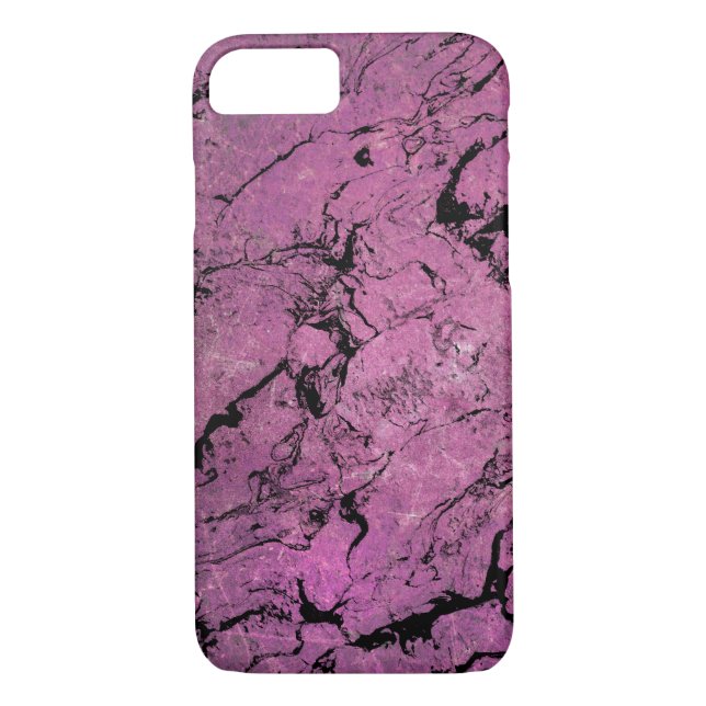 Coques Case-Mate iPhone motif en marbre rose et noir (Dos)