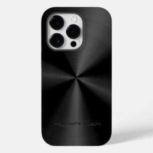 Coques Pour iPhone Motif en métal noir en acier inoxydable Look 3