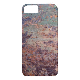 Coque iPhone 8/7 Motif en métal rouillé bleu Grunge